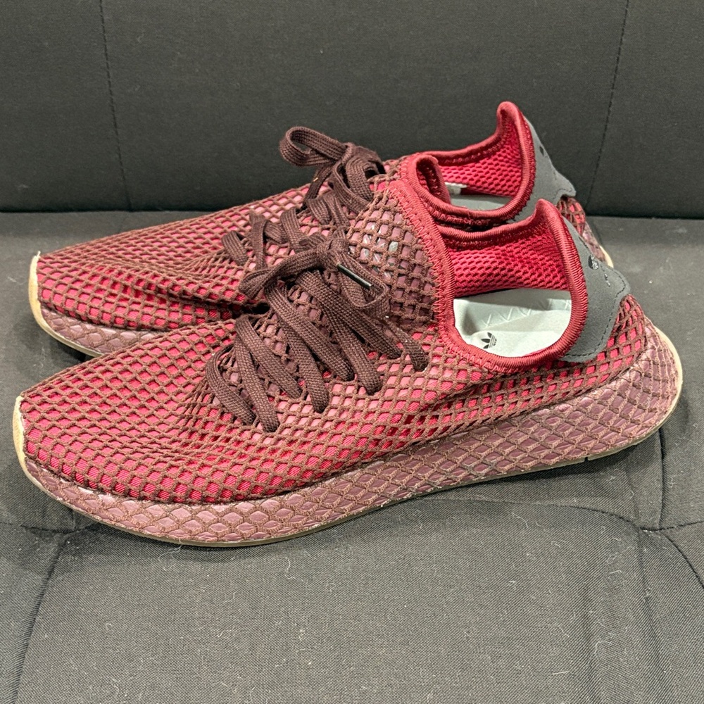 Burgundy Adidas Mesh Sneakers size 9.5
